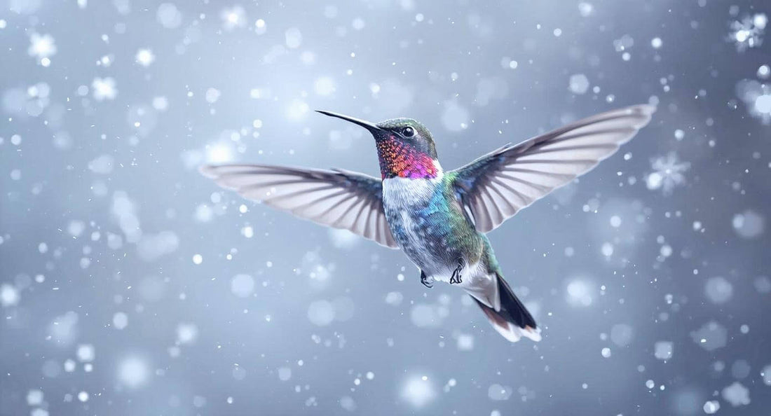 Anna's hummingbird in winter