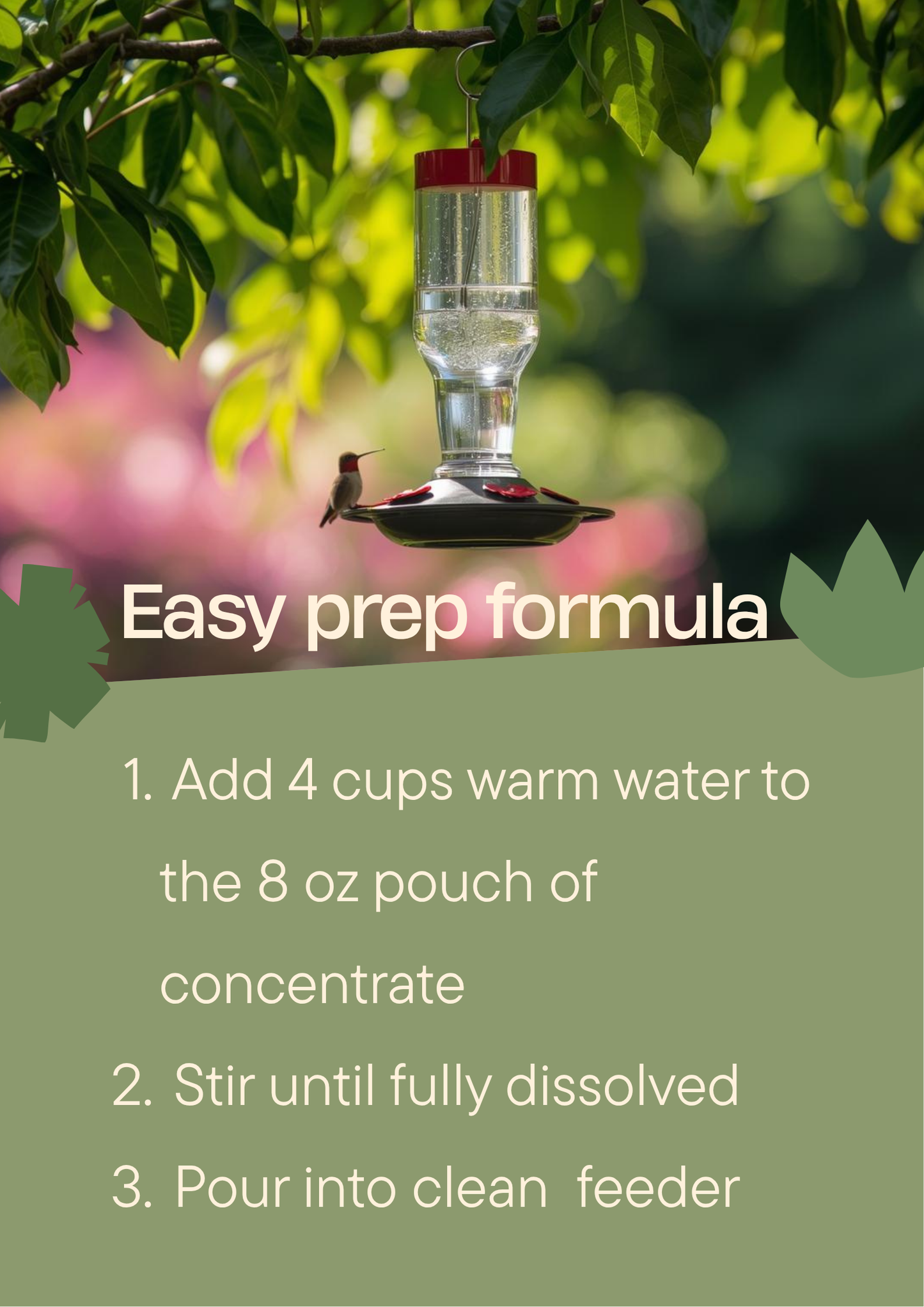 Natural Hummingbird Nectar Starter Kit - 3-Pouch Pack